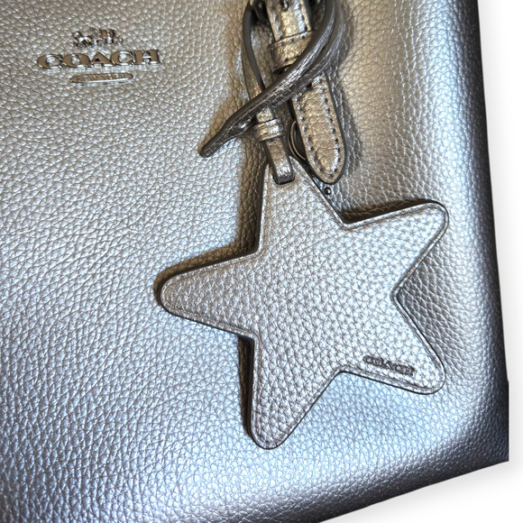 Coach Mollie Tote Bag 25 CX253 25 Metallic Light Silver Limited Edition - Picture 4 of 9